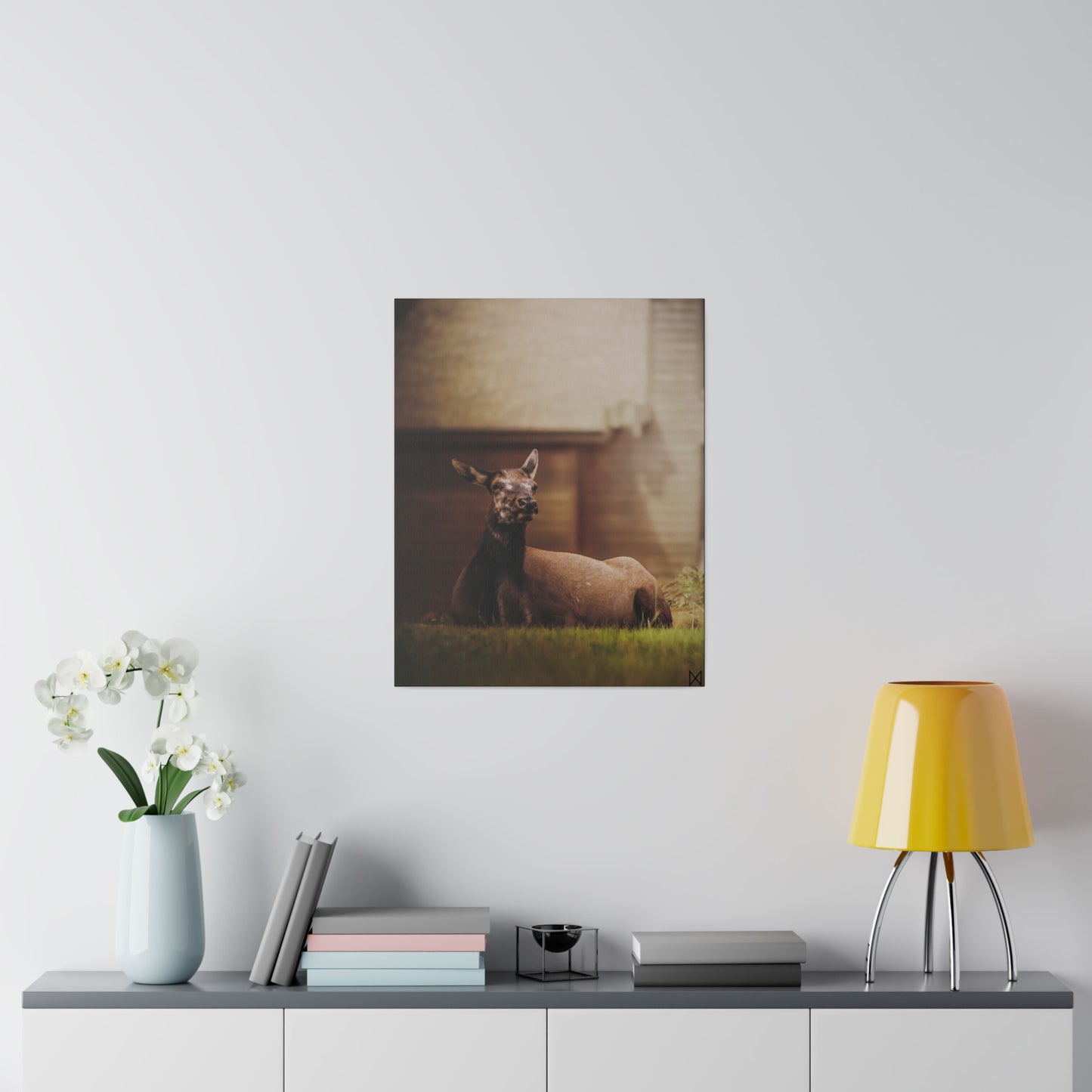 "Piebald Elk" on Matte Canvas, Stretched, 0.75"