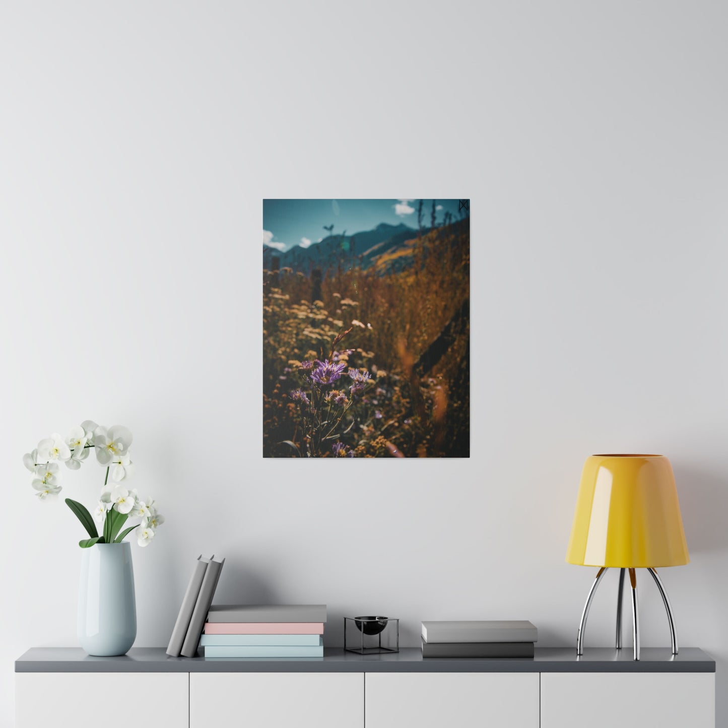 "Mountain Blooms in the Sunlight" on Matte Canvas, Stretched, 0.75"