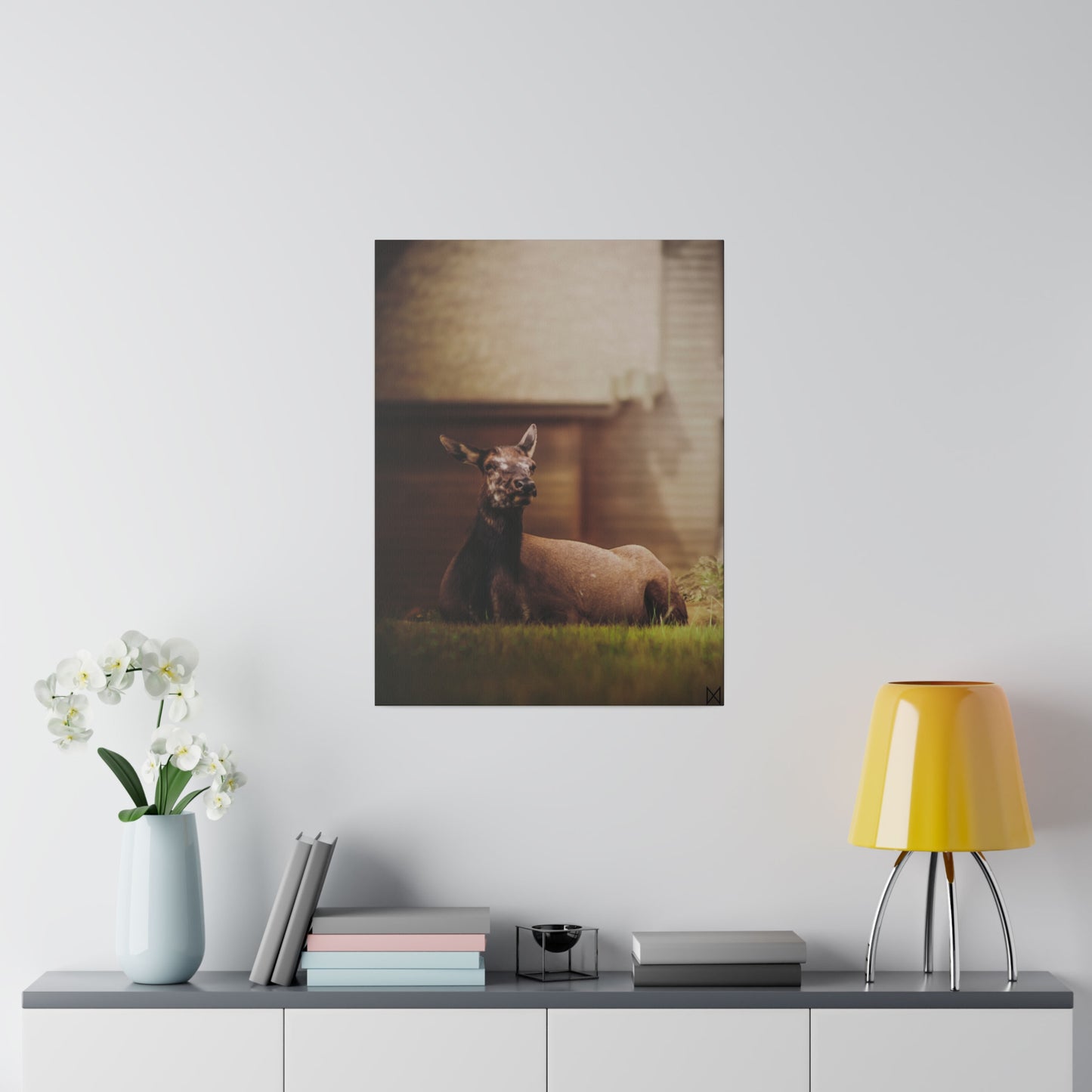 "Piebald Elk" on Matte Canvas, Stretched, 0.75"