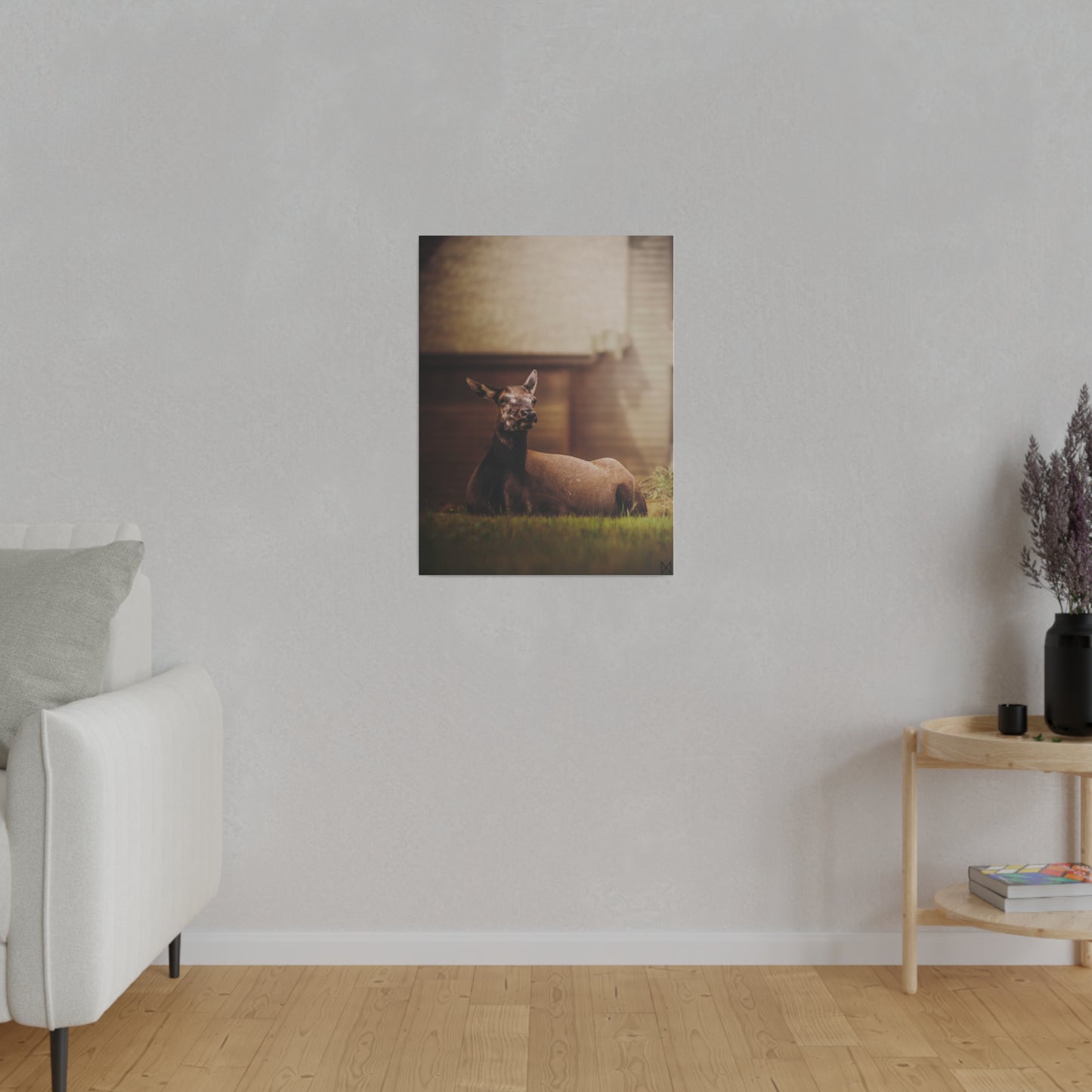 "Piebald Elk" on Matte Canvas, Stretched, 0.75"