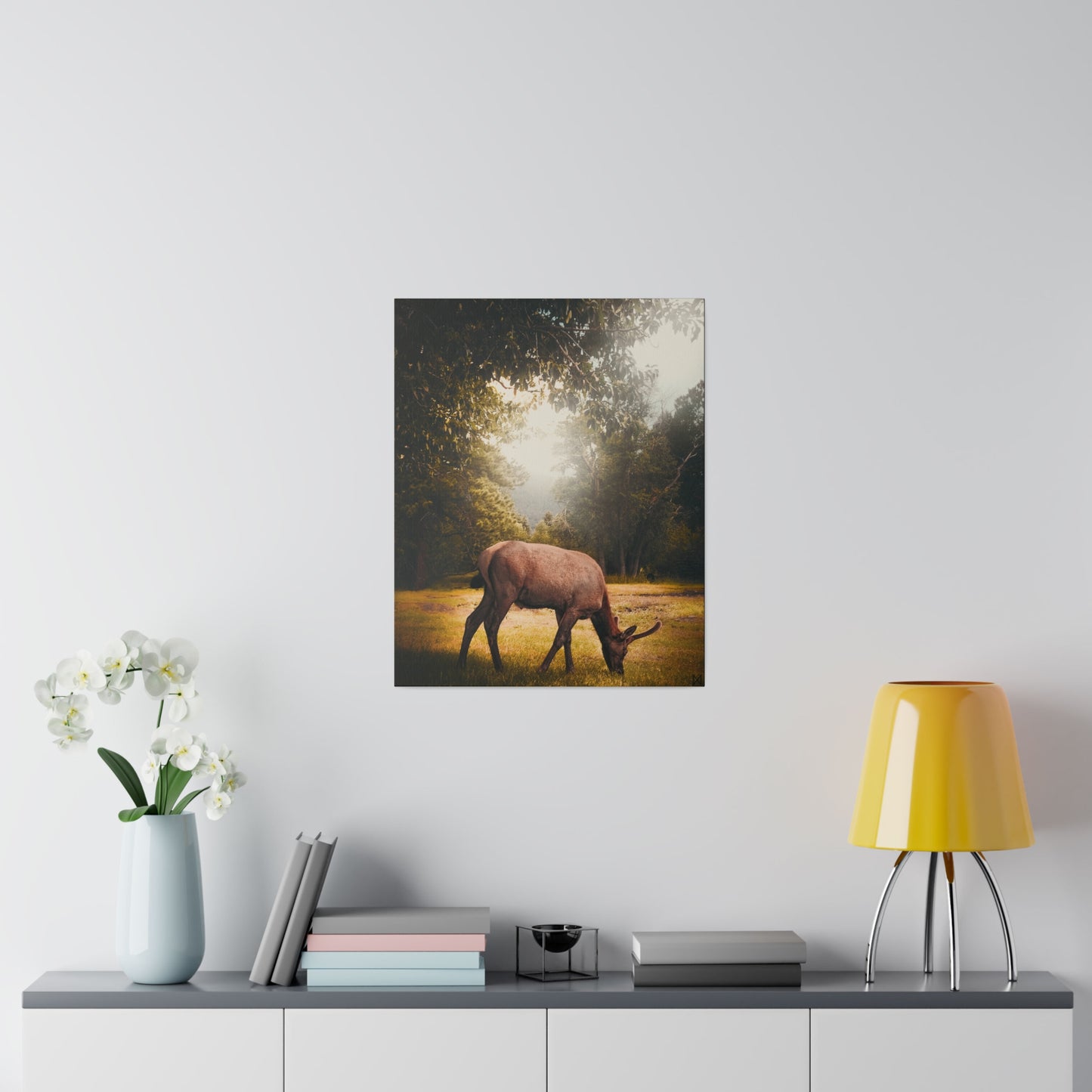 "Golden Hour Elk" on Matte Canvas, Stretched, 0.75"