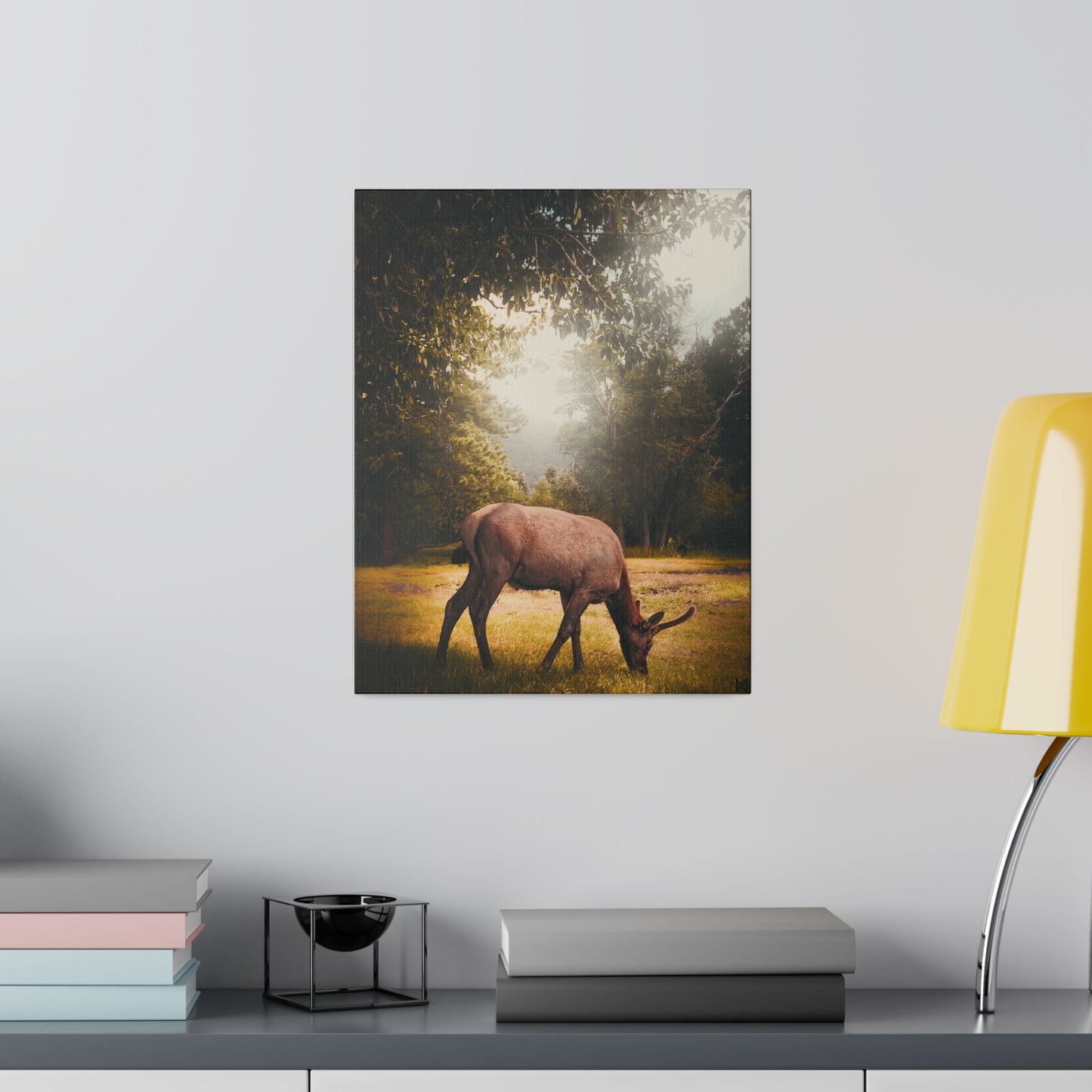 "Golden Hour Elk" on Matte Canvas, Stretched, 0.75"