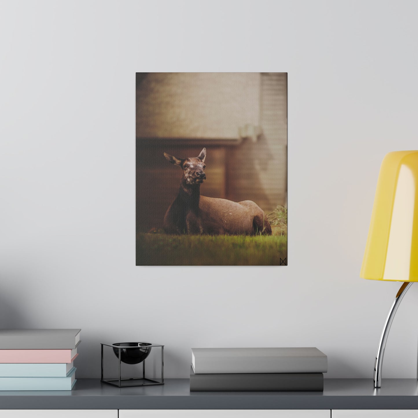 "Piebald Elk" on Matte Canvas, Stretched, 0.75"