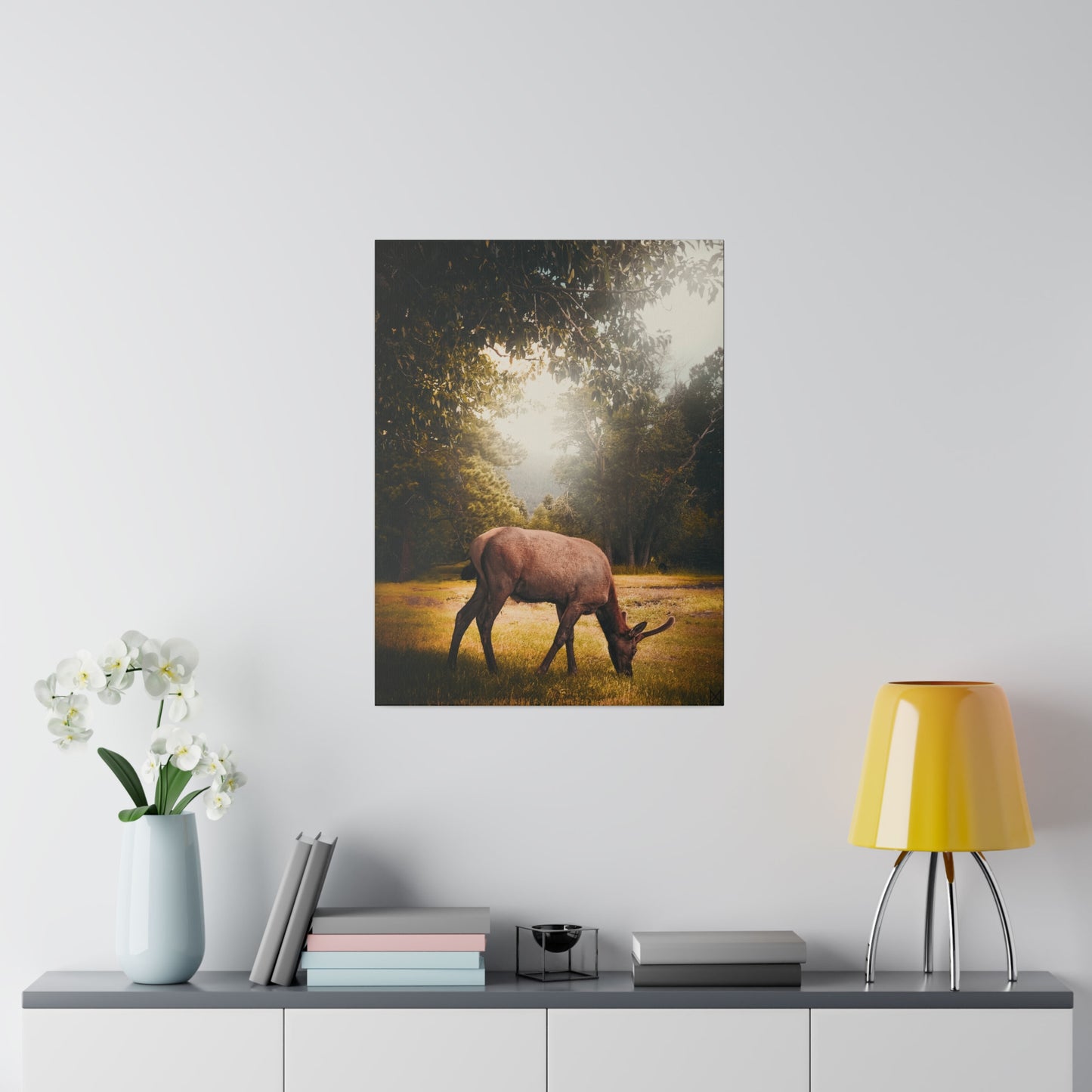 "Golden Hour Elk" on Matte Canvas, Stretched, 0.75"